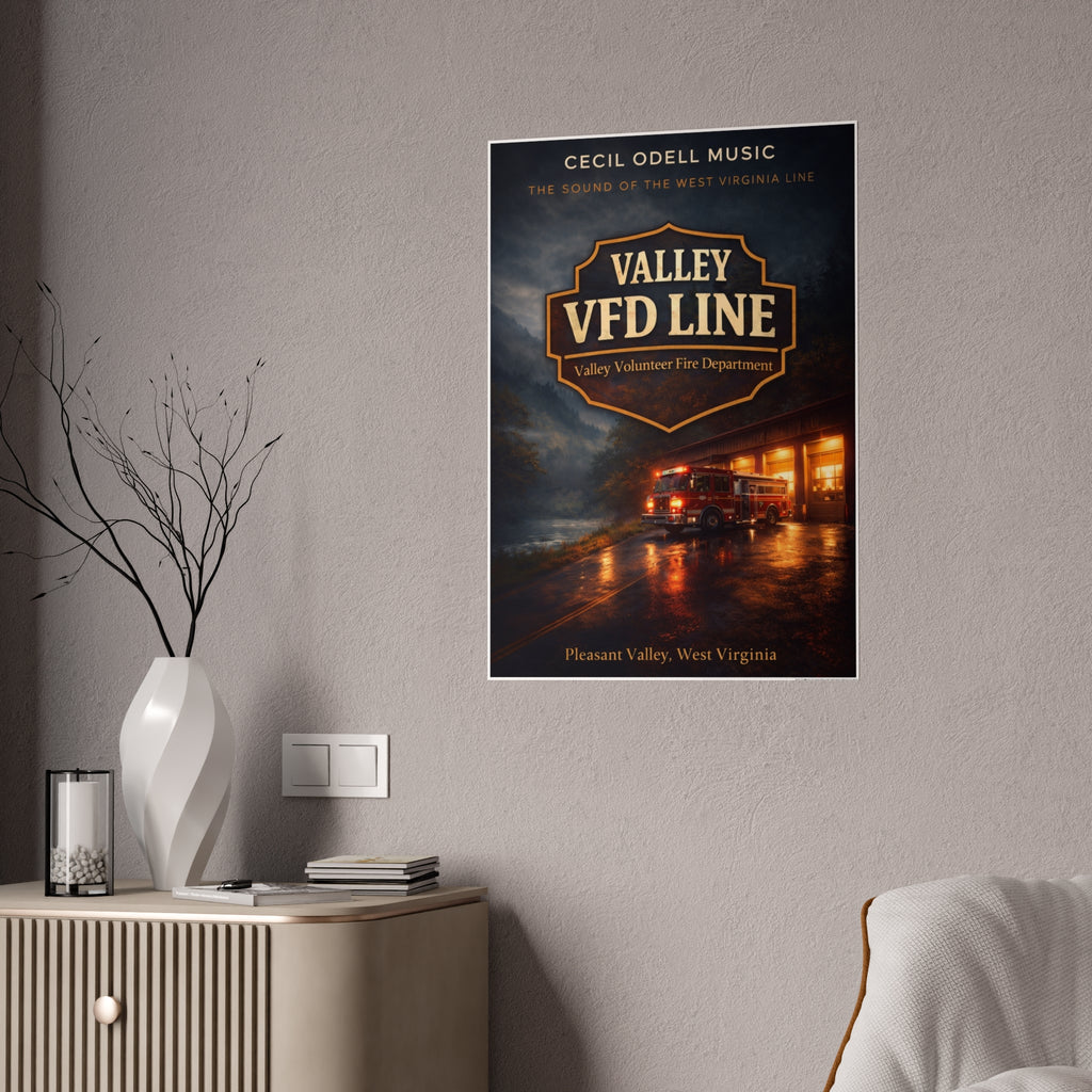Valley VFD Line Gloss Poster: Valley Volunteer Fire Department Print (Pleasant Valley, West Virginia)
