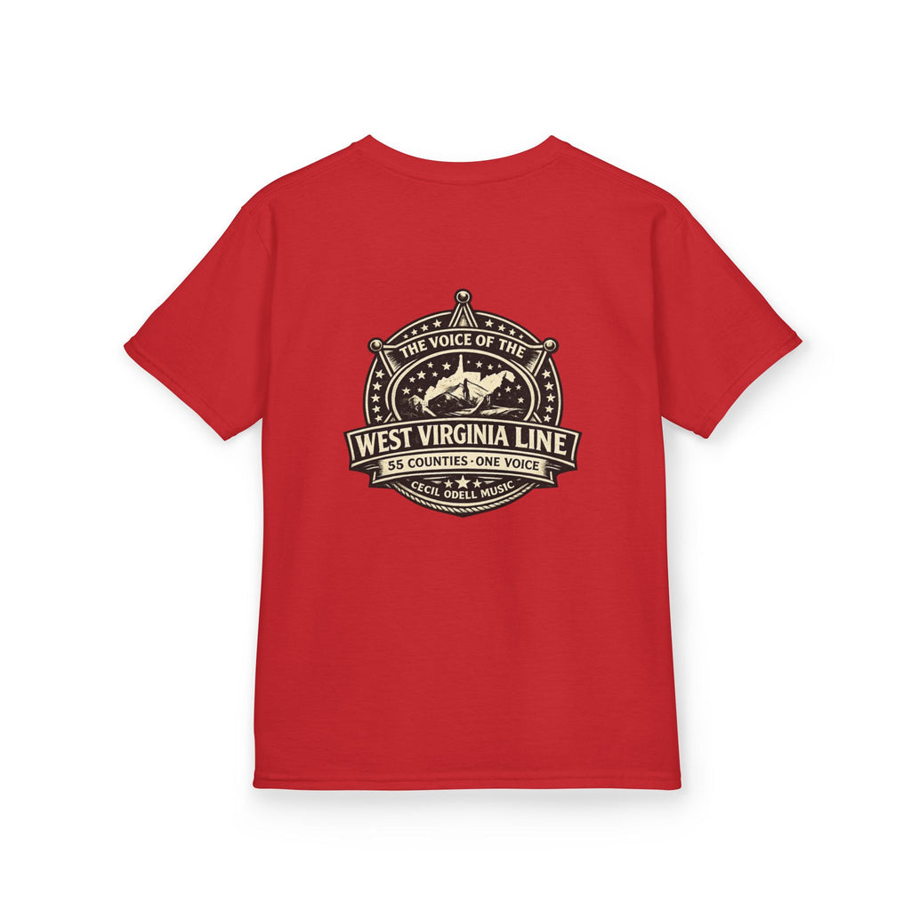 West Virginia Line Kids T‑Shirt: 'The Voice of the West Virginia Line' Vintage Emblem