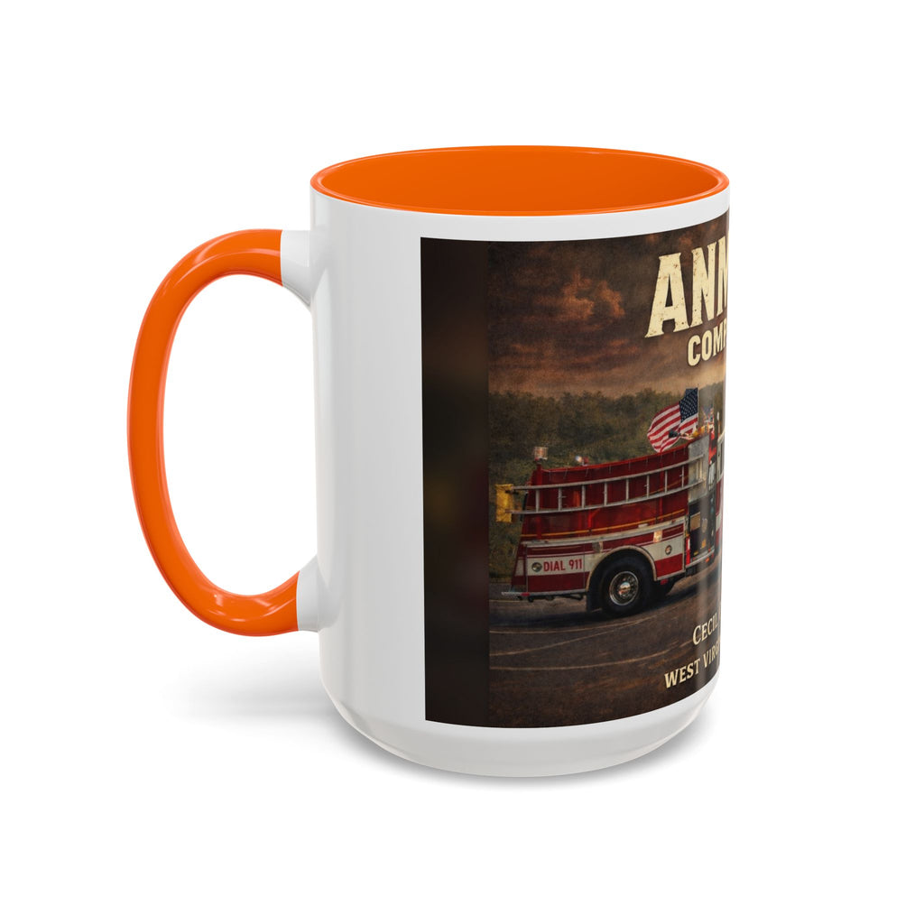 Anmoore Company One Firetruck Accent Coffee Mug: 'Hold That Line' West Virginia Country Music Tribute