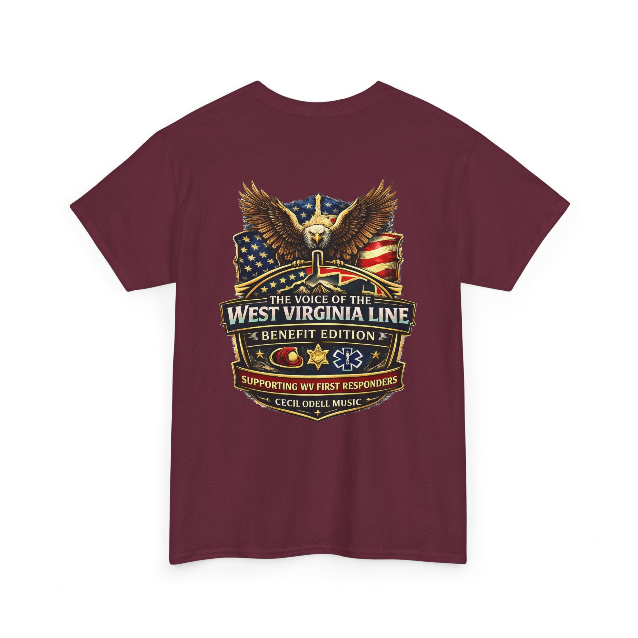 West Virginia Line Benefit Tee: Supporting First Responders (Eagle & Flag)