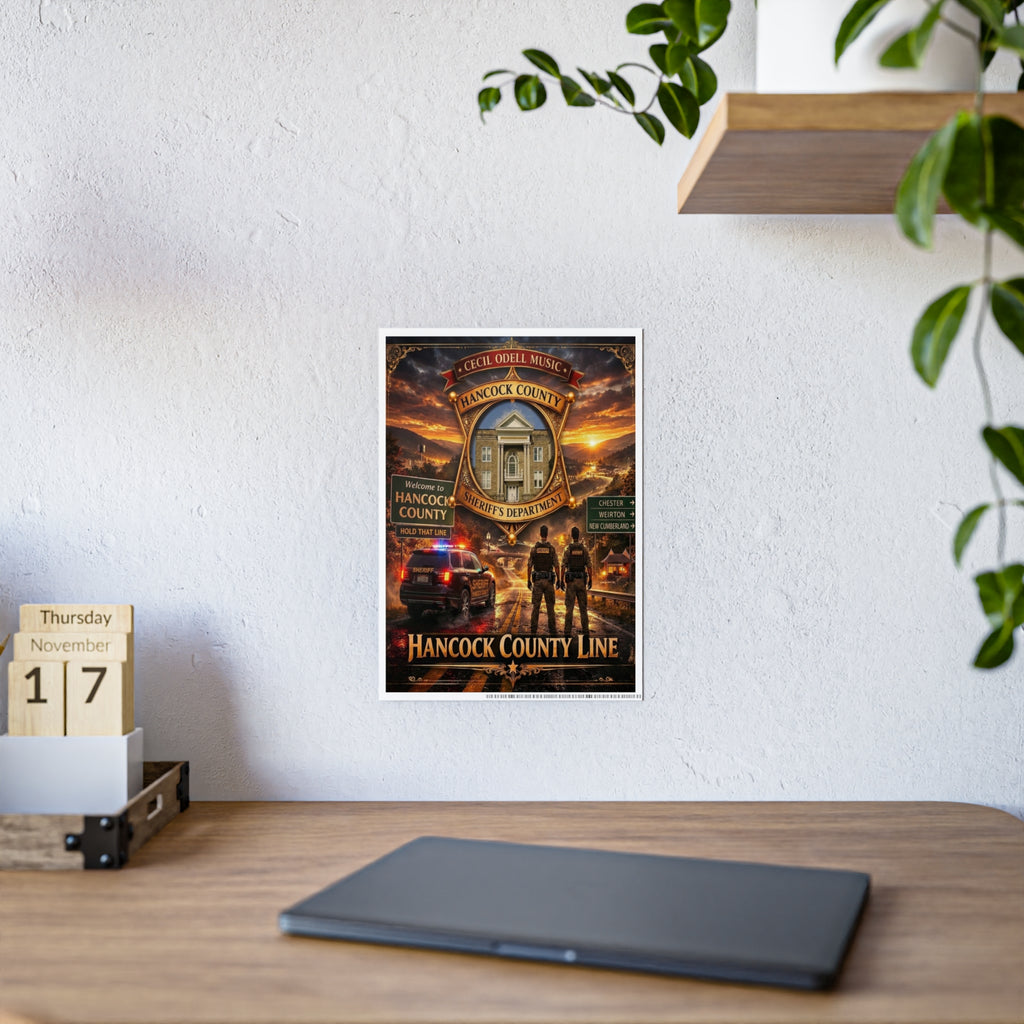 Hancock County Line Gloss Poster: Sheriff’s Department Badge Wall Art
