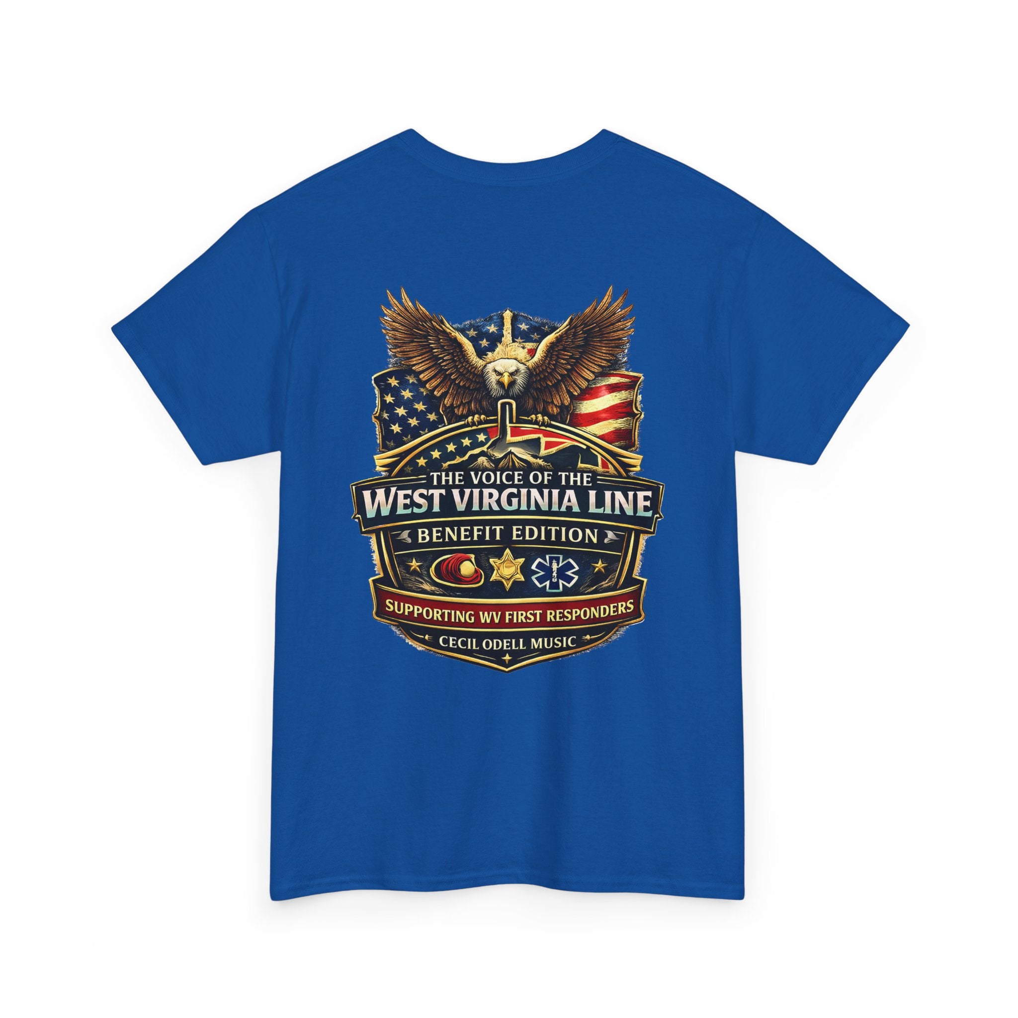 West Virginia Line Benefit Tee: Supporting First Responders (Eagle & Flag)