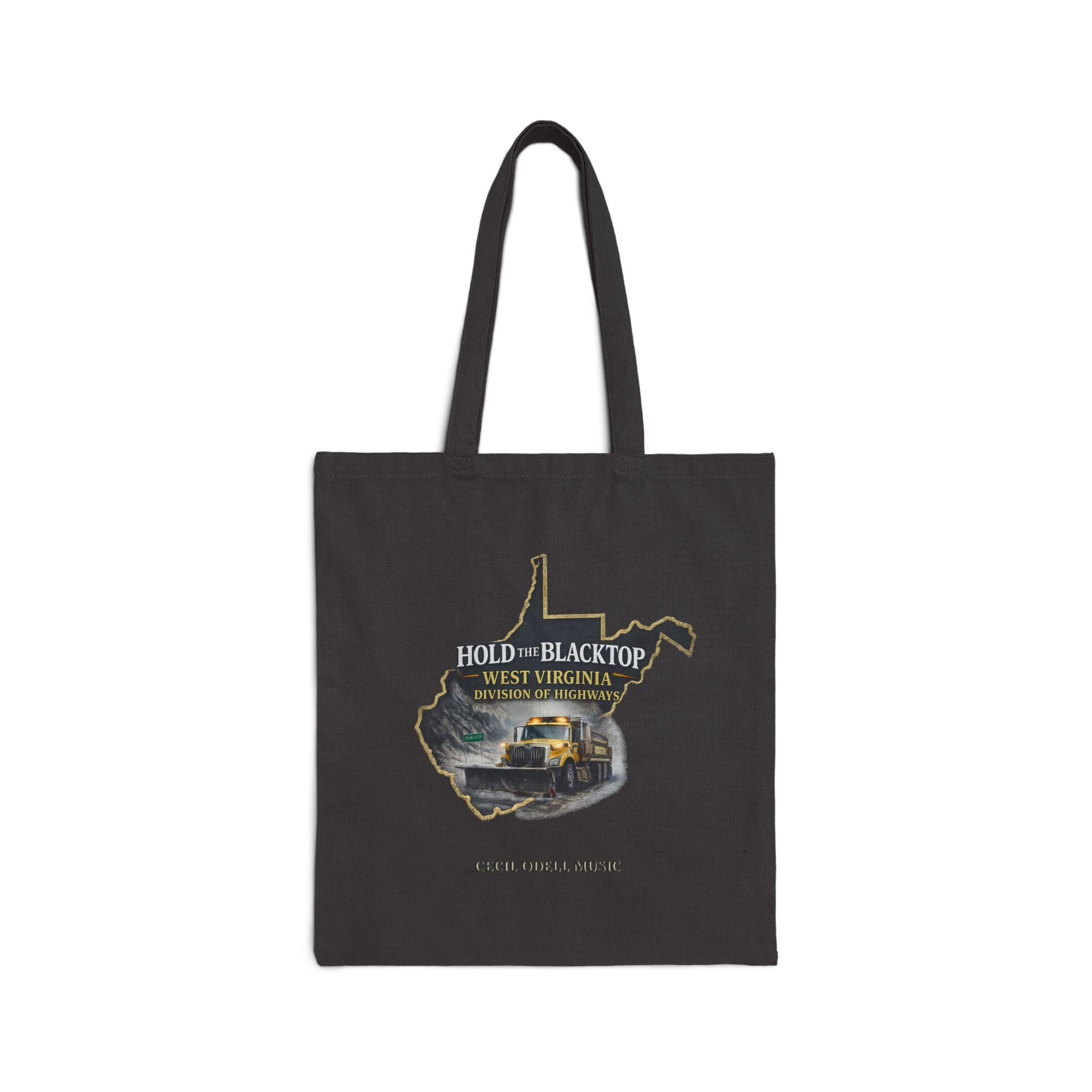 West Virginia Road Trip Tote Bag: “Hold the Blacktop” Music Design