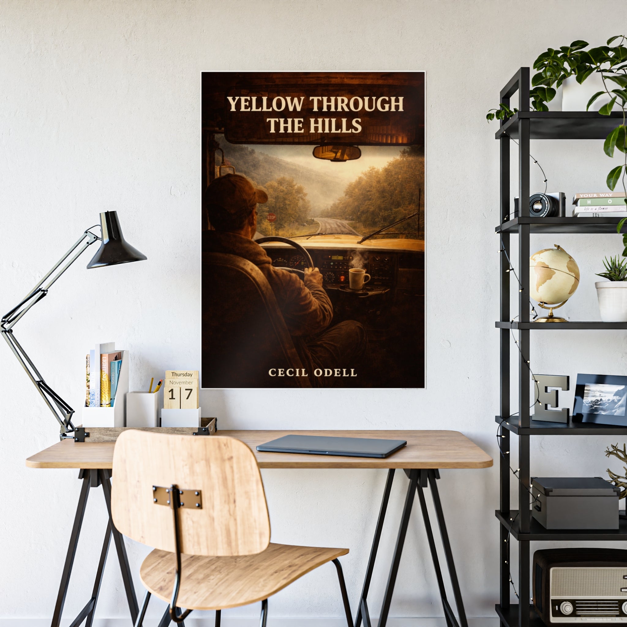School Bus Poster: "Yellow Through the Hills" Gloss Poster