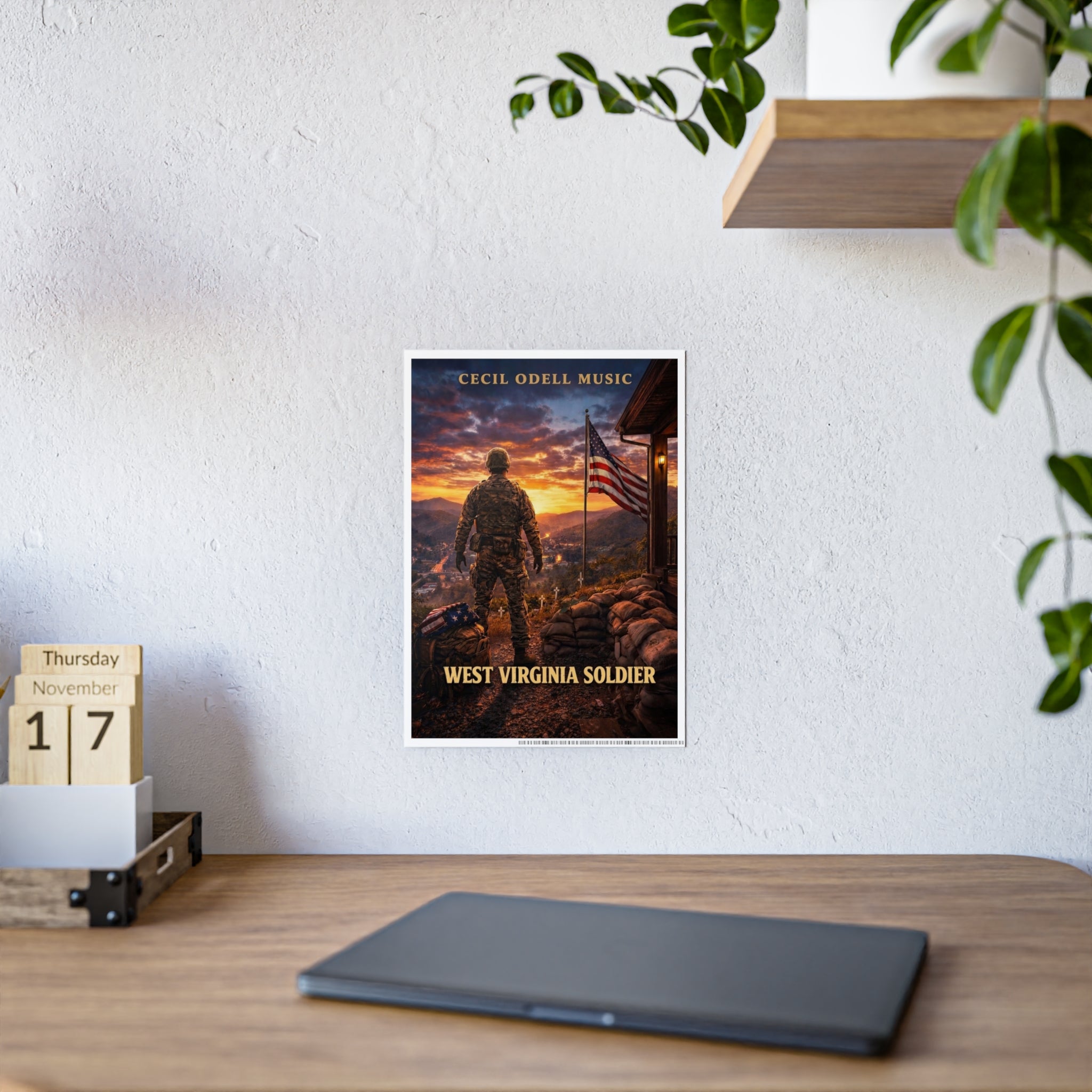 West Virginia Soldier Poster: Cecil Odell Music Patriotic Military Wall Art