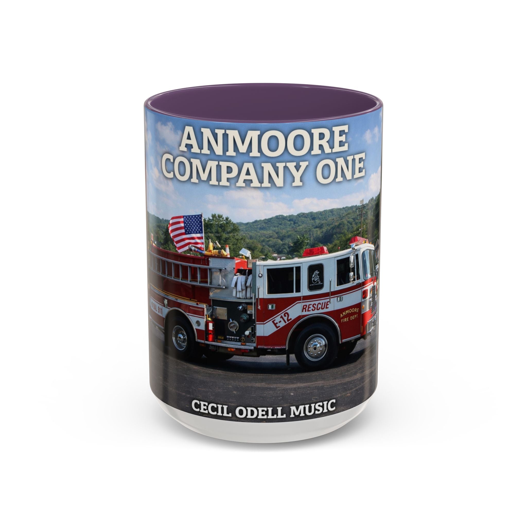 Fire Truck Coffee Mug: Anmoore Company One Tribute (Cecil Odell Music)