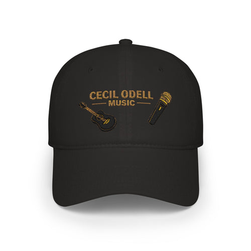 Cecil Odell Music Embroidered Guitar & Mic Low-Profile Baseball Cap