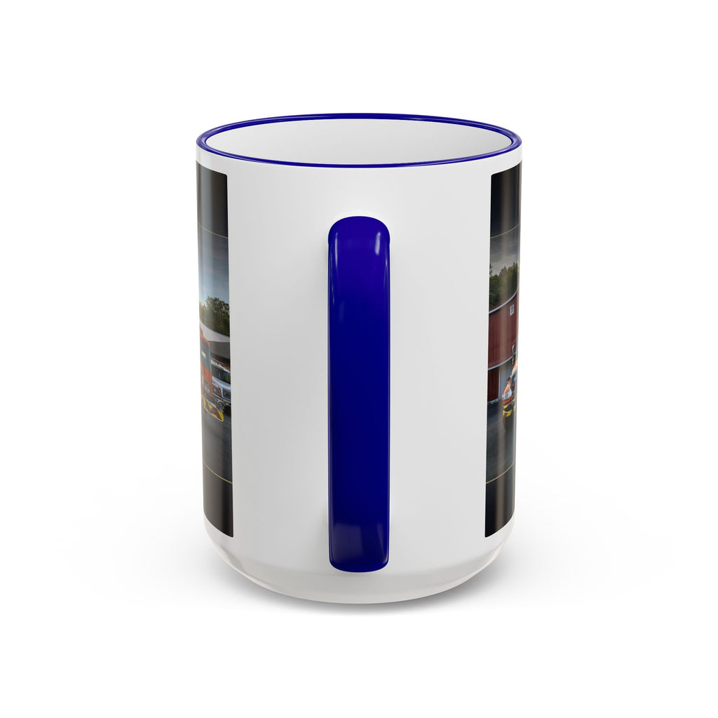 Fire Truck Photo Accent Rim Mug: "Cecil Odell Music" Volunteer Fire Department Tribute (11oz/15oz)