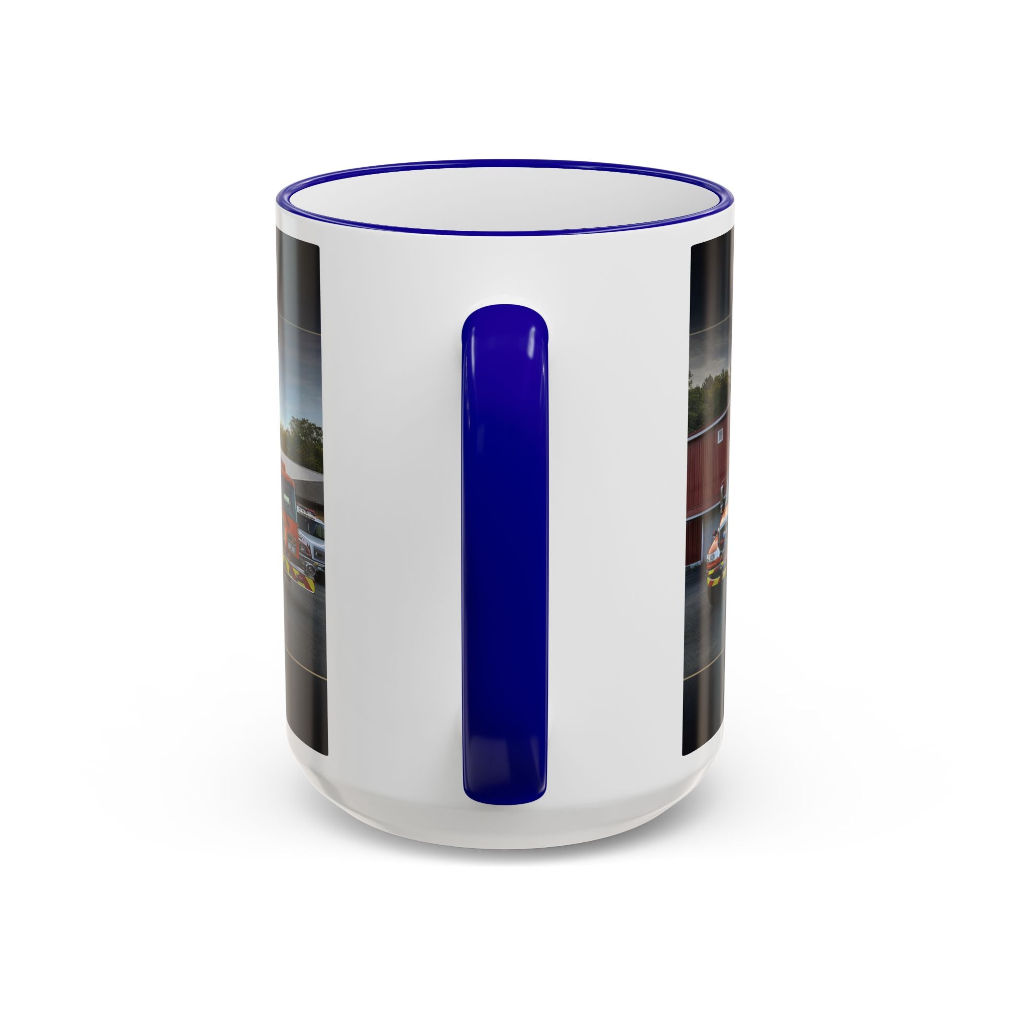 Fire Truck Photo Accent Rim Mug: "Cecil Odell Music" Volunteer Fire Department Tribute (11oz/15oz)