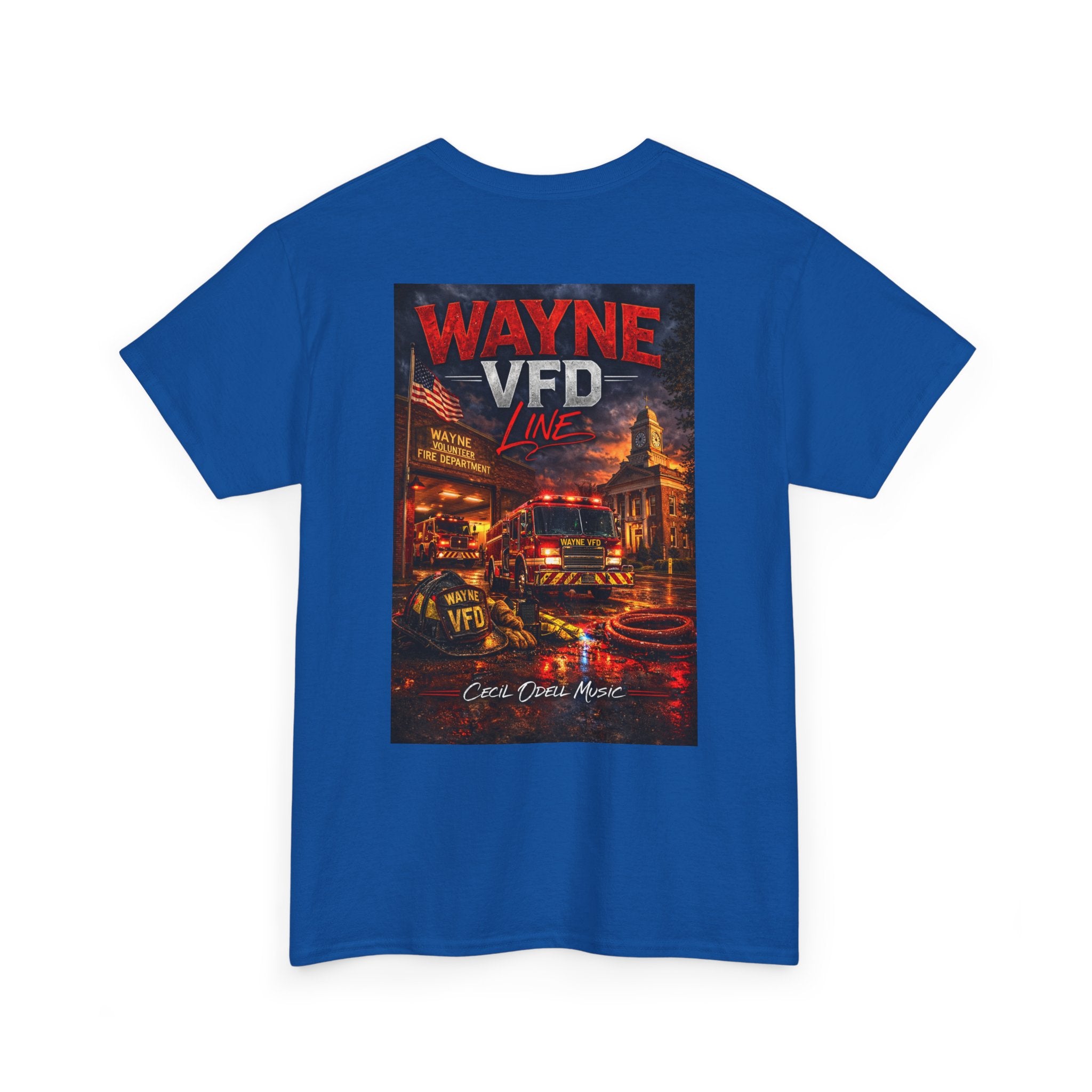 Wayne VFD Fire Department Tee: Vintage Firefighter Graphic T‑Shirt