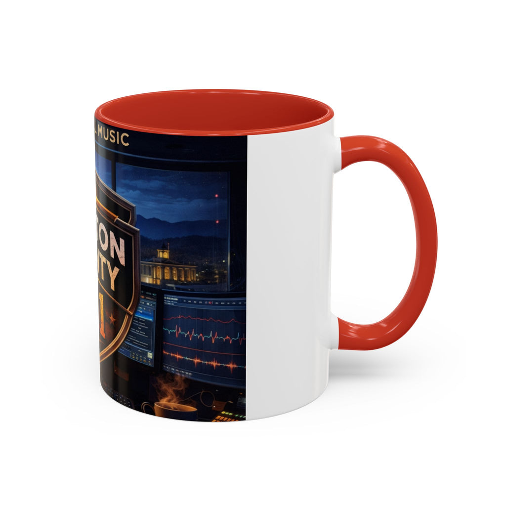 Preston County 911 Coffee Mug: Emergency Dispatch Badge Accent Mug