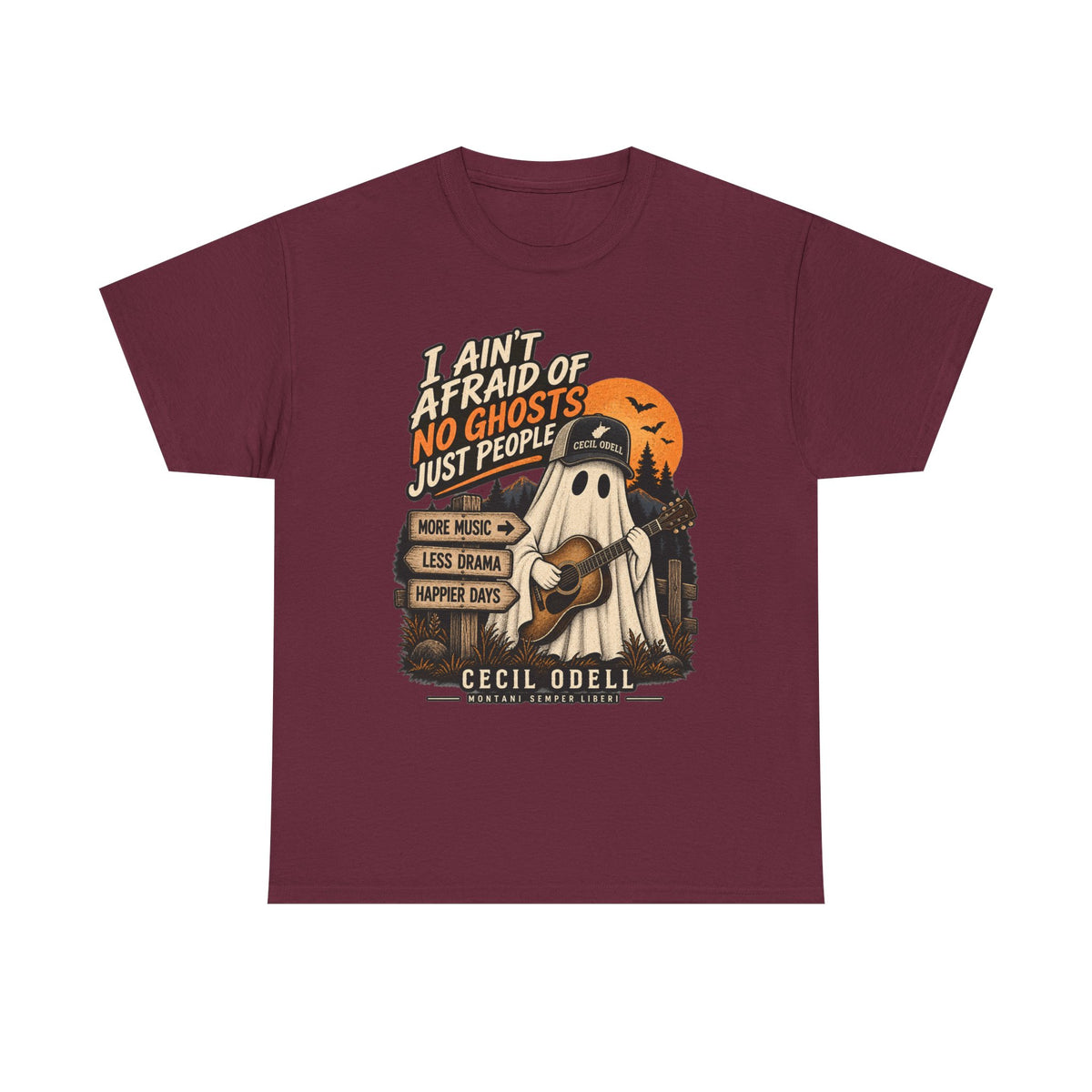 I Ain't Afraid of No Ghosts, Just People Halloween Tee | Cecil Odell