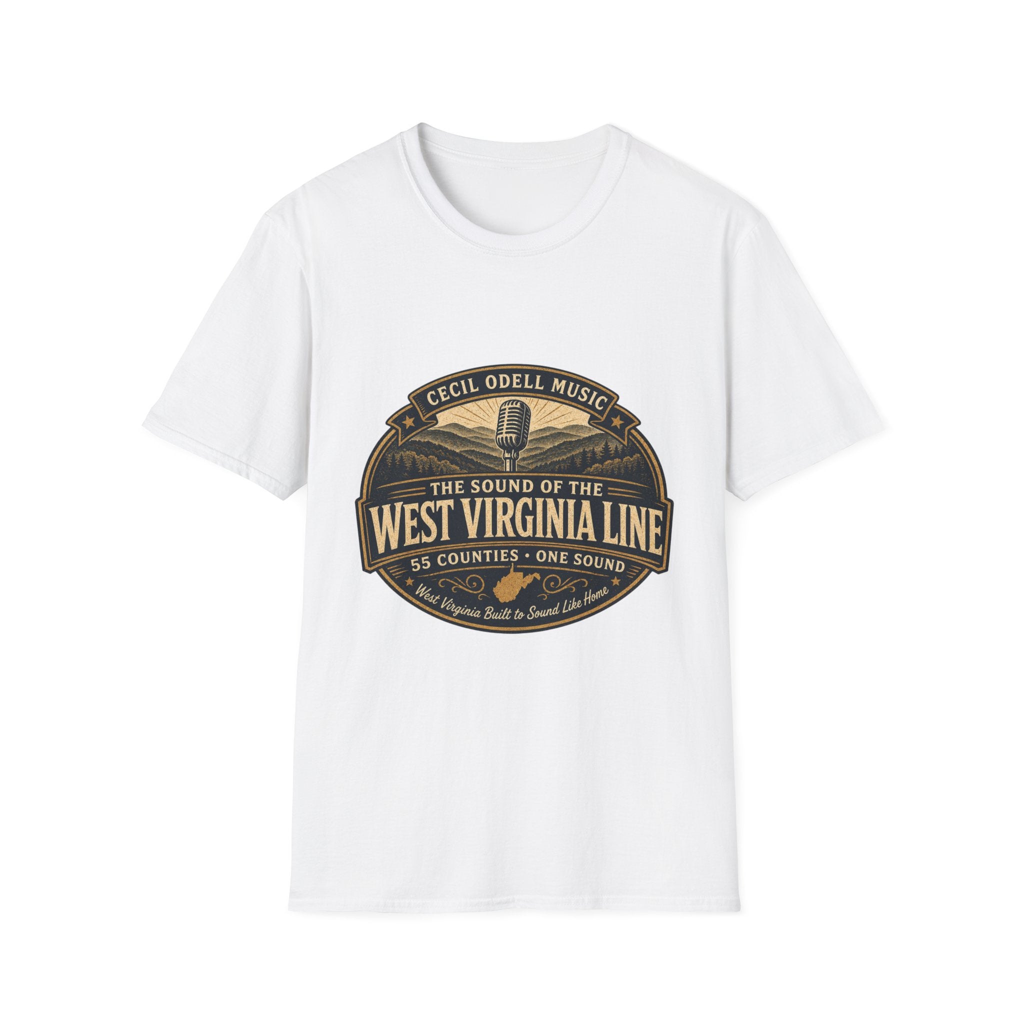 West Virginia Music T-Shirt: "Built to Sound Like Home" Vintage State Guitar Tee