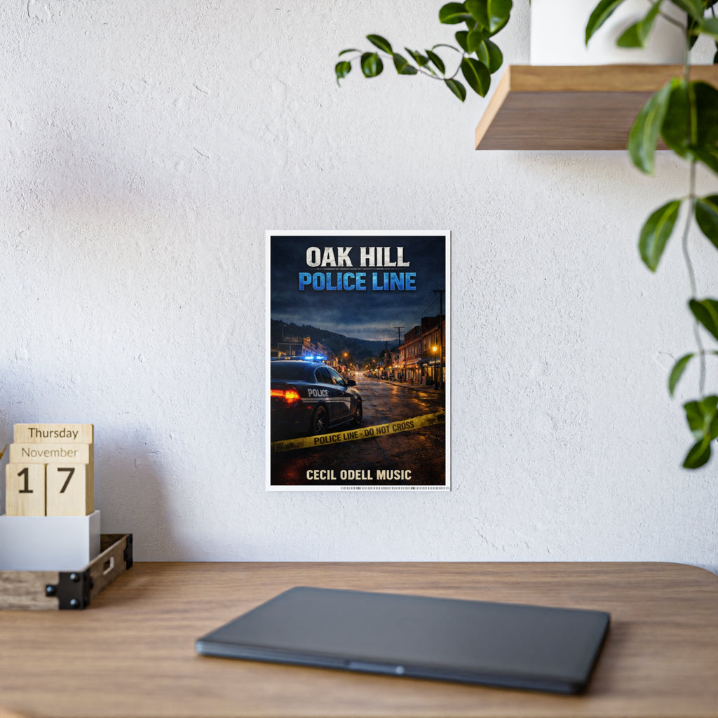 Oak Hill Police Line Gloss Poster: Crime Thriller Movie/Book Wall Art