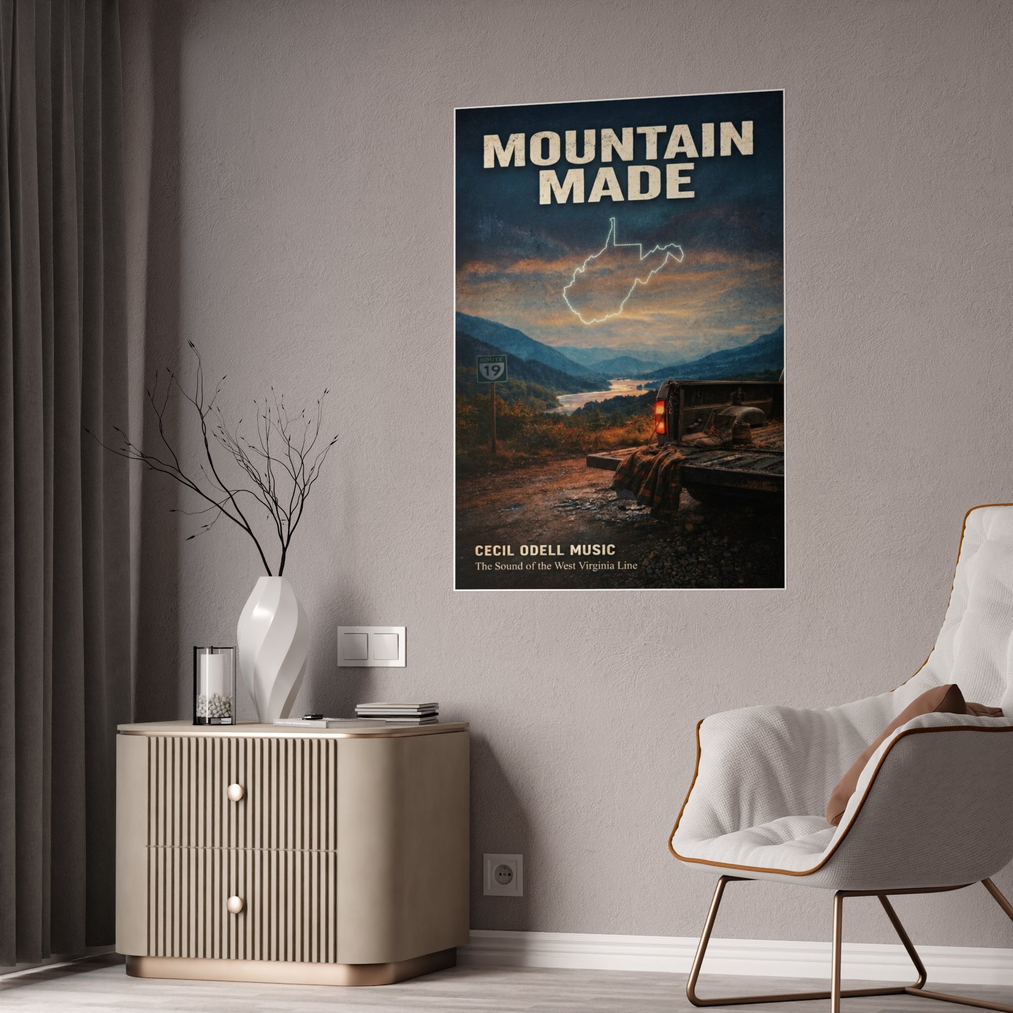 Mountain Made Poster: West Virginia Vintage Landscape Print