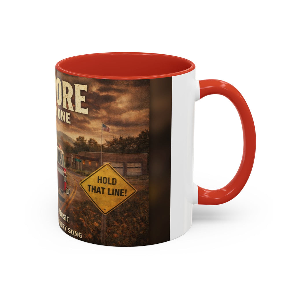Anmoore Company One Firetruck Accent Coffee Mug: 'Hold That Line' West Virginia Country Music Tribute