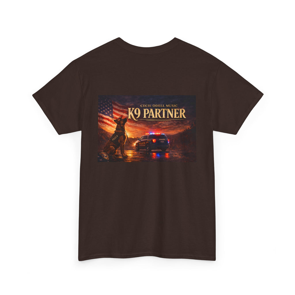 K9 Partner T-Shirt: 'Cecil Odell Music' Script Chest Design