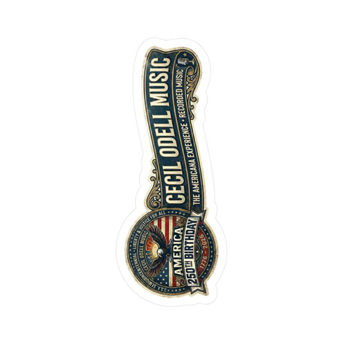 Cecil Odell Music Vintage Americana Banjo Vinyl Sticker