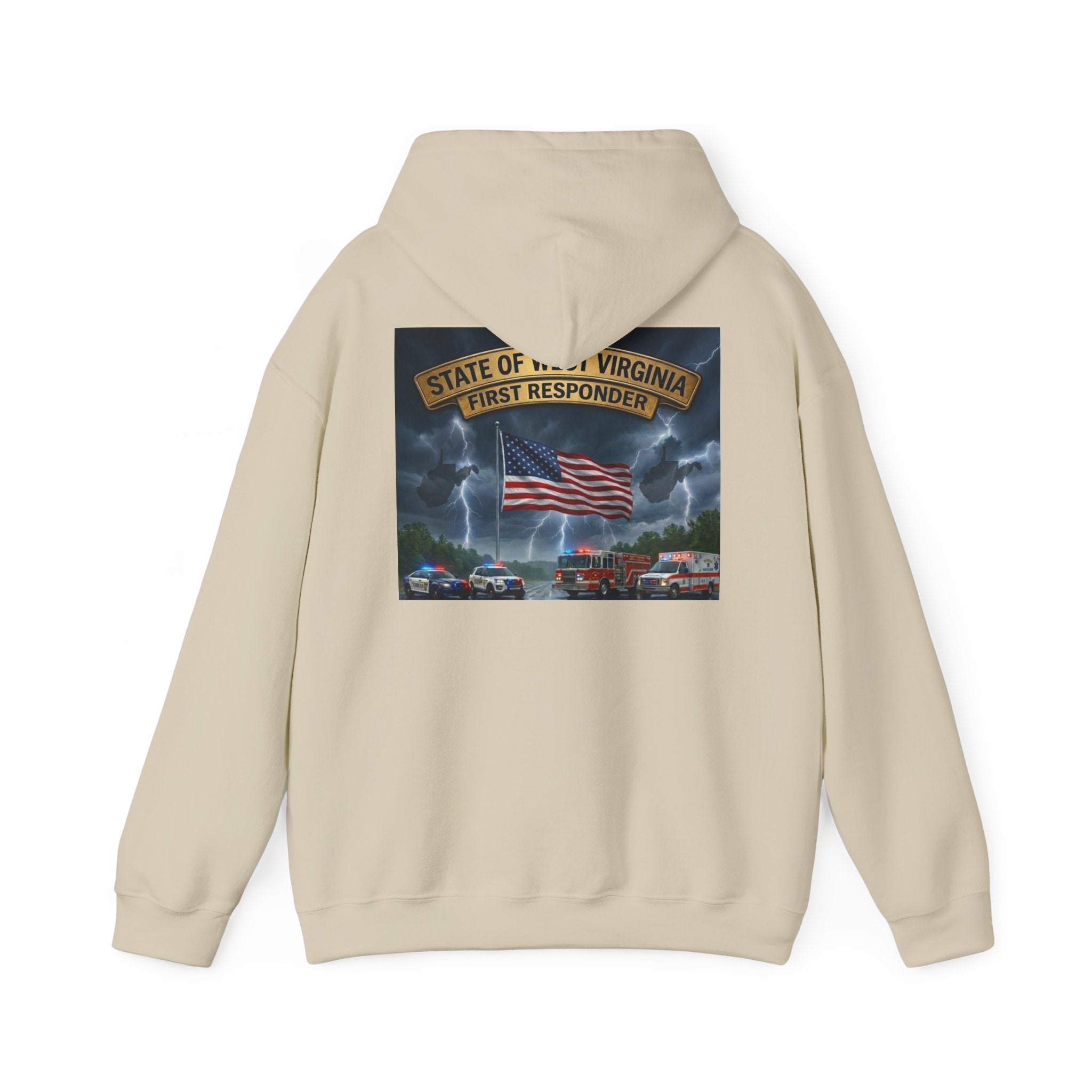 First Responder Hoodie: West Virginia Line Eagle & American Flag Tribute