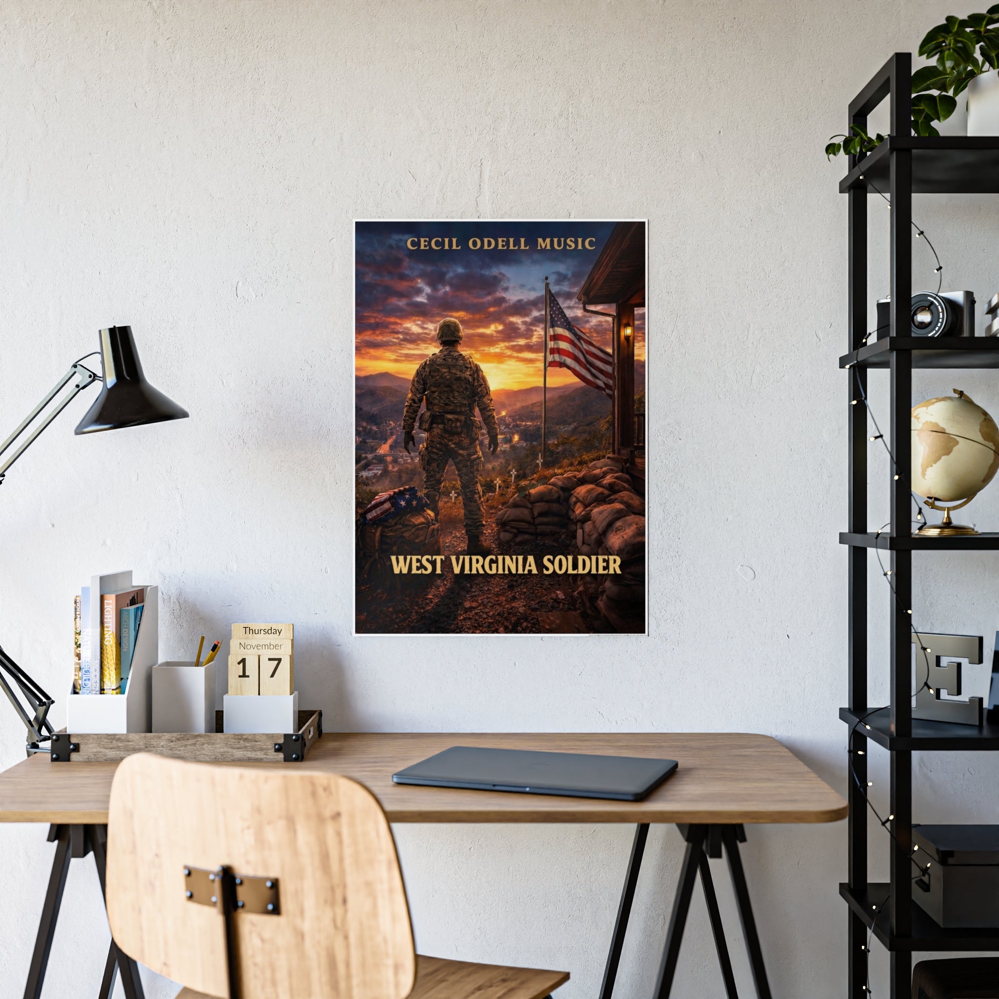 West Virginia Soldier Poster: Cecil Odell Music Patriotic Military Wall Art