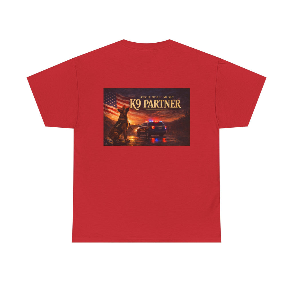 K9 Partner T-Shirt: 'Cecil Odell Music' Script Chest Design
