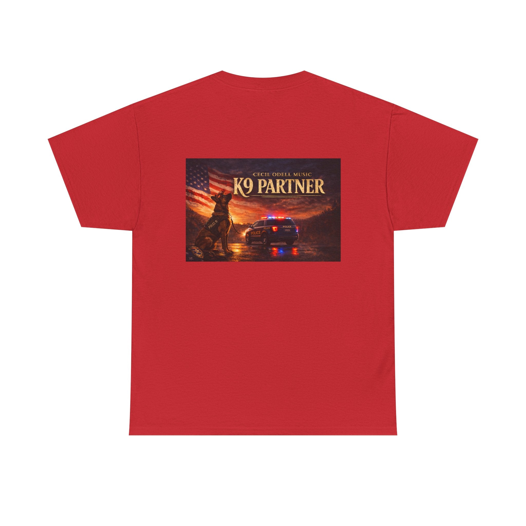 K9 Partner T-Shirt: 'Cecil Odell Music' Script Chest Design