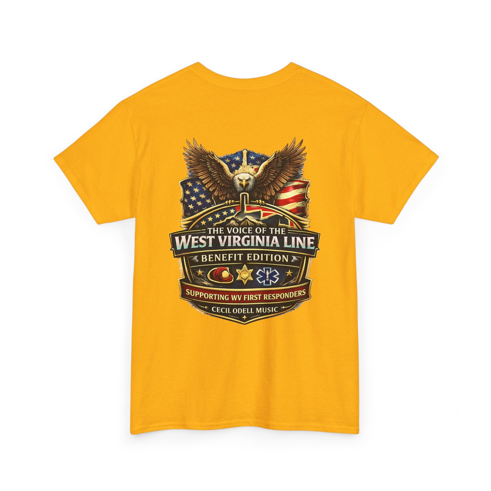West Virginia Line Benefit Tee: Supporting First Responders (Eagle & Flag)
