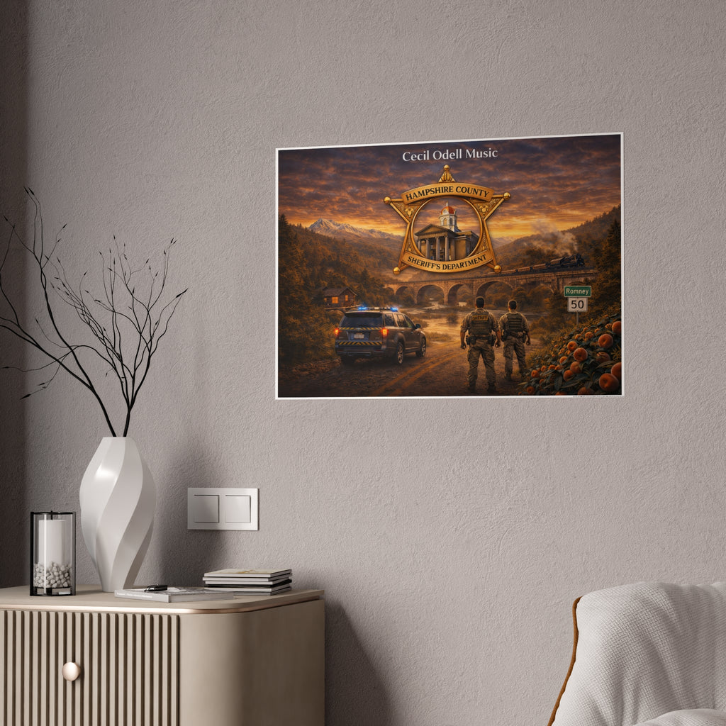 Police Tribute Poster: Hampshire County Sheriff Department Badge Wall Art