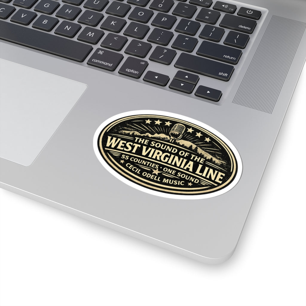 West Virginia Line Oval Sticker: “The Sound of the West Virginia Line” Vintage Music Decal