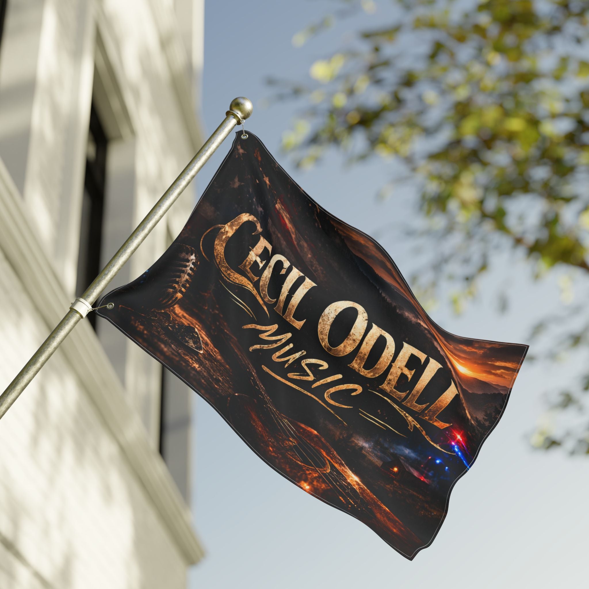 Cecil Odell Music Double-Sided Outdoor Banner Flag