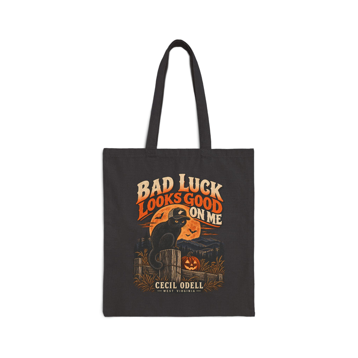 Bad Luck Looks Good on Me Halloween Tote | Cecil Odell