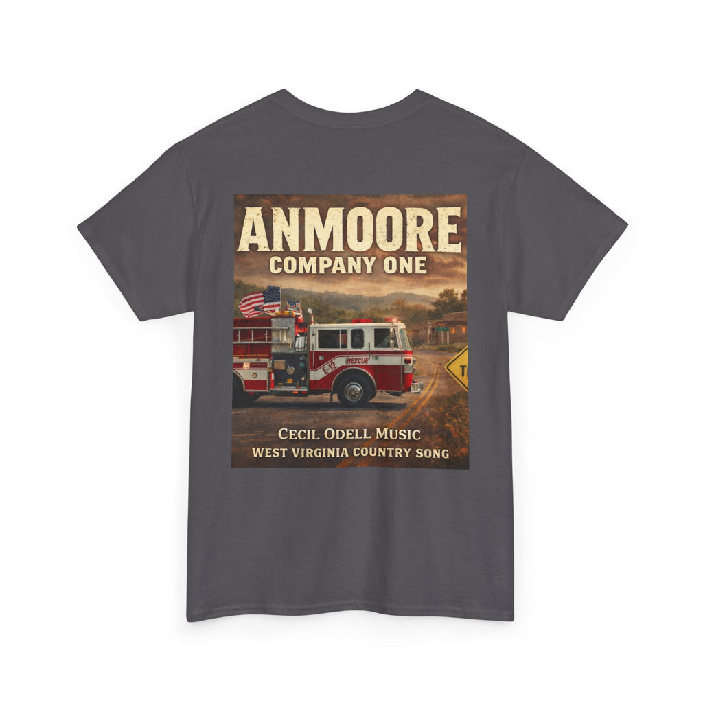 West Virginia Firetruck T-Shirt: Anmoore Company One Vintage Firefighter Tee