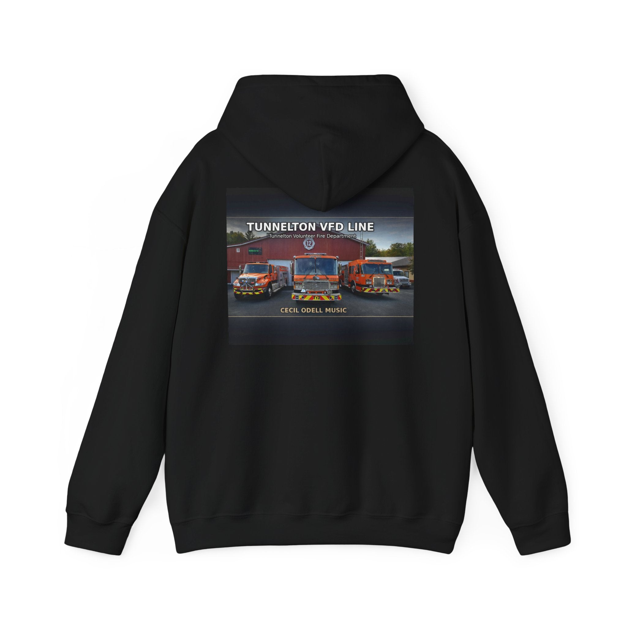 Tunnelton VFD Line Hoodie: Cool Music Firetruck Graphic Pullover