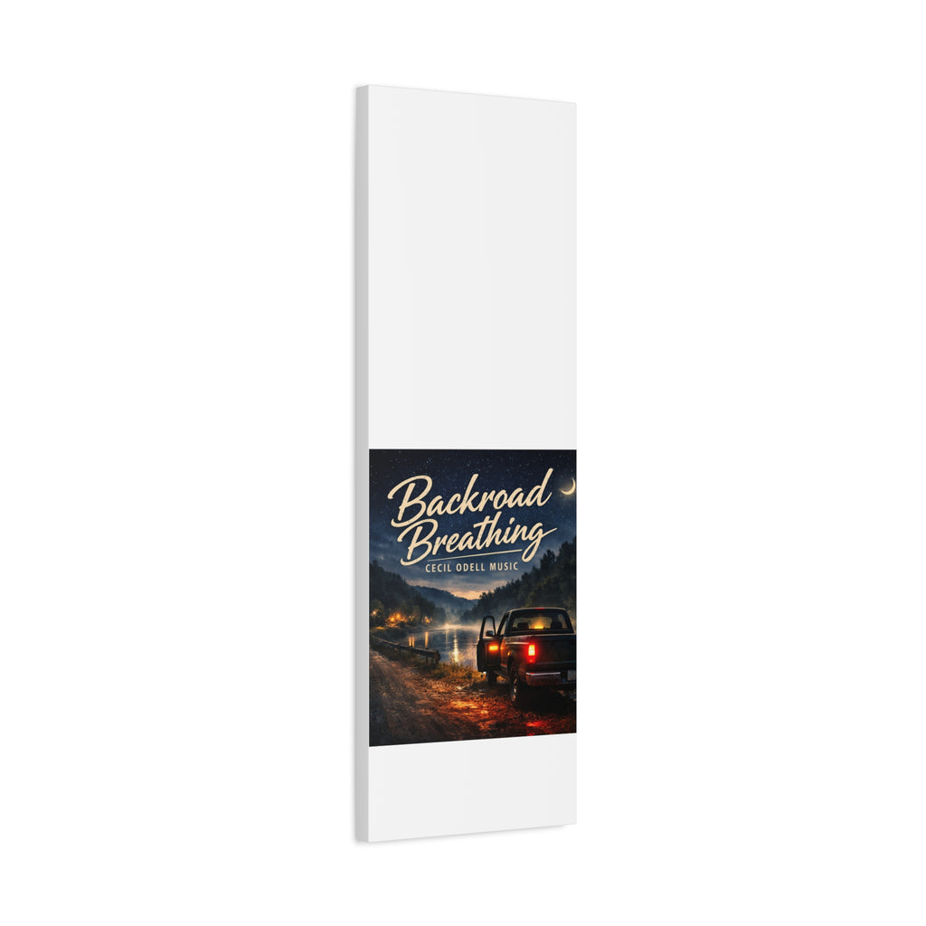 Backroad Breathing Matte Canvas Wall Art: Night Truck Landscape Music Print