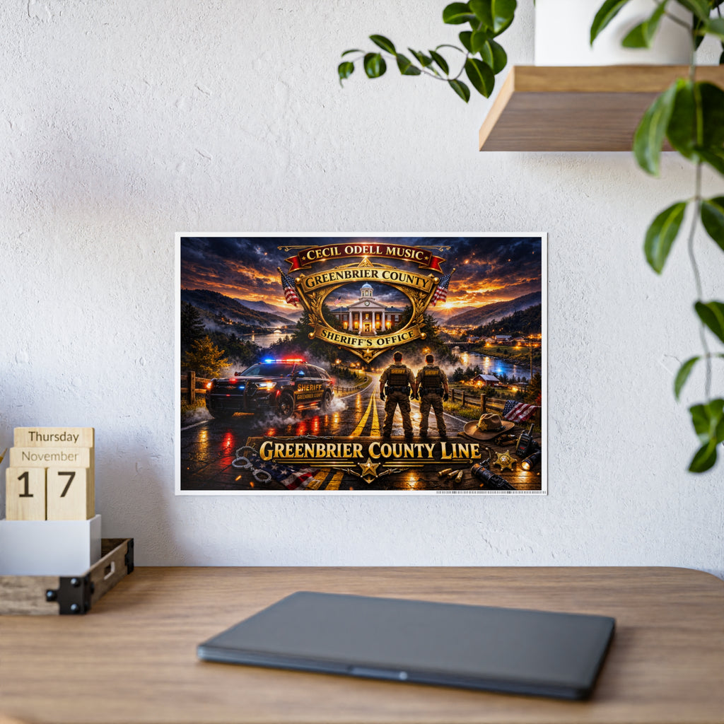 Greenbrier County Sheriff Poster: Gloss Police Tribute Wall Art