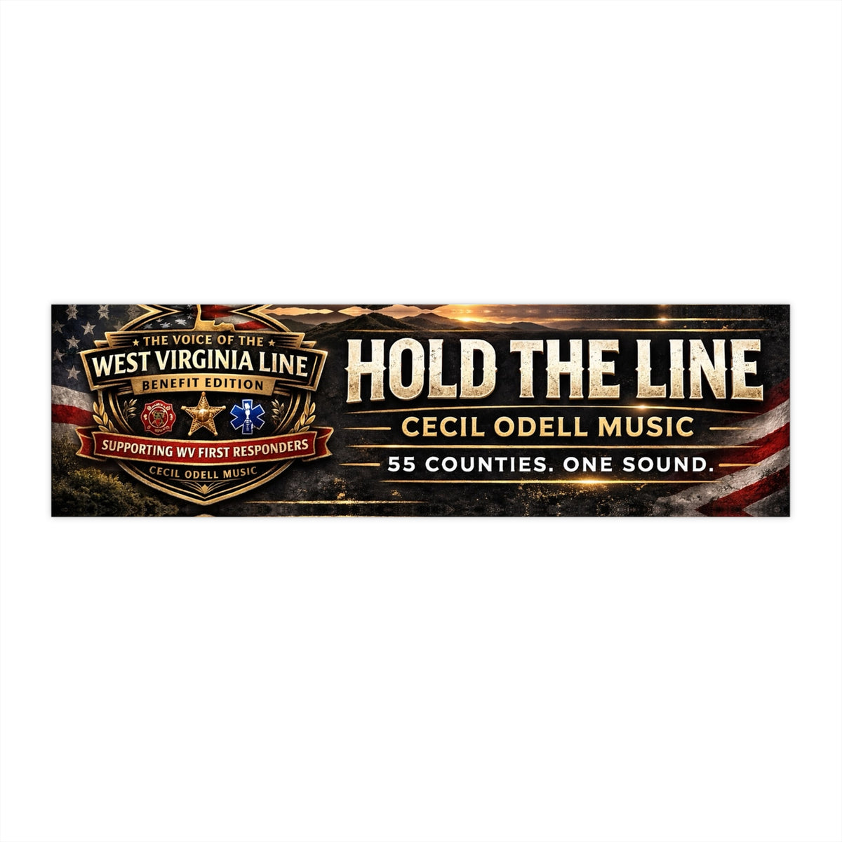 Hold The Line Cecil Odell Music Benefit Bumper Sticker
