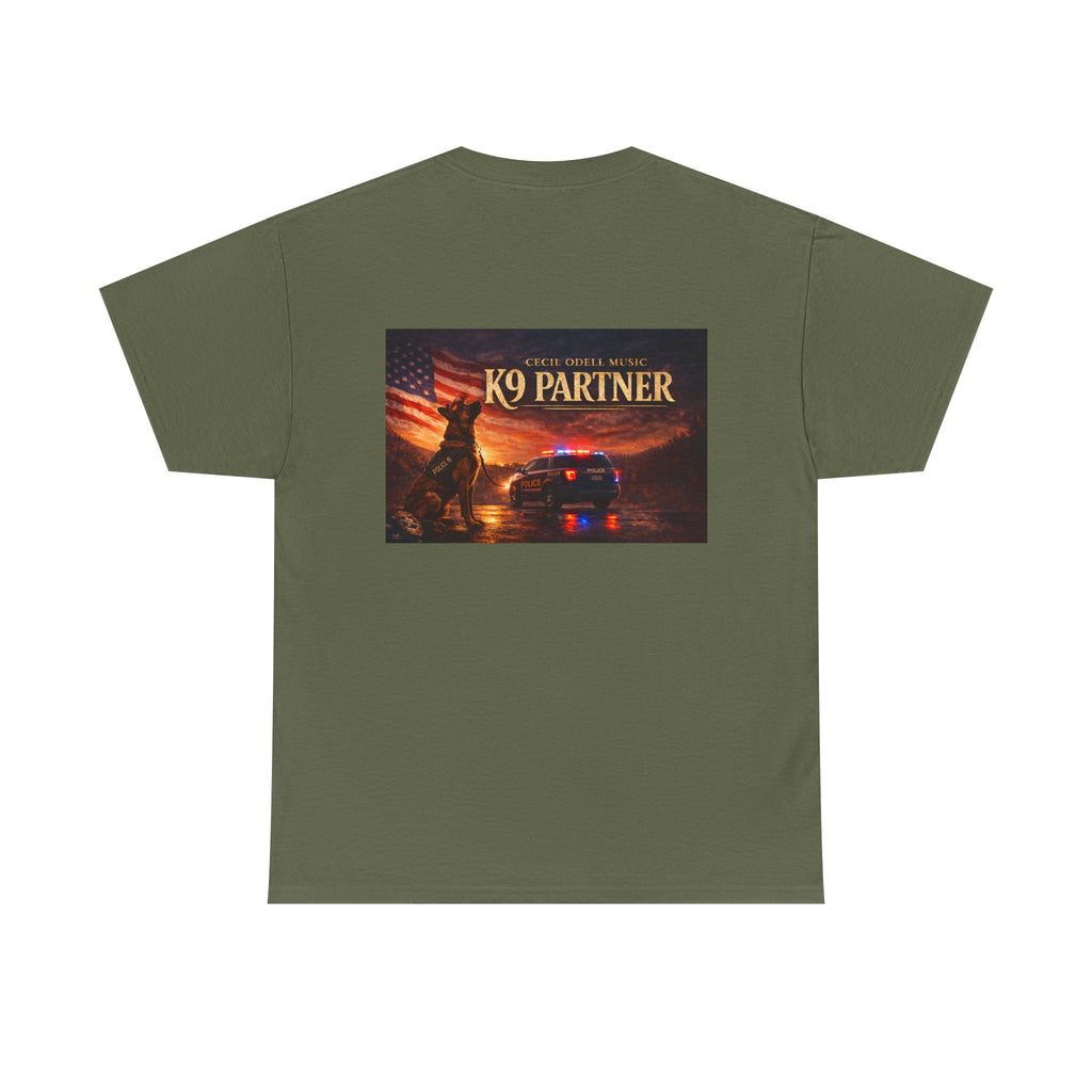 K9 Partner T-Shirt: 'Cecil Odell Music' Script Chest Design