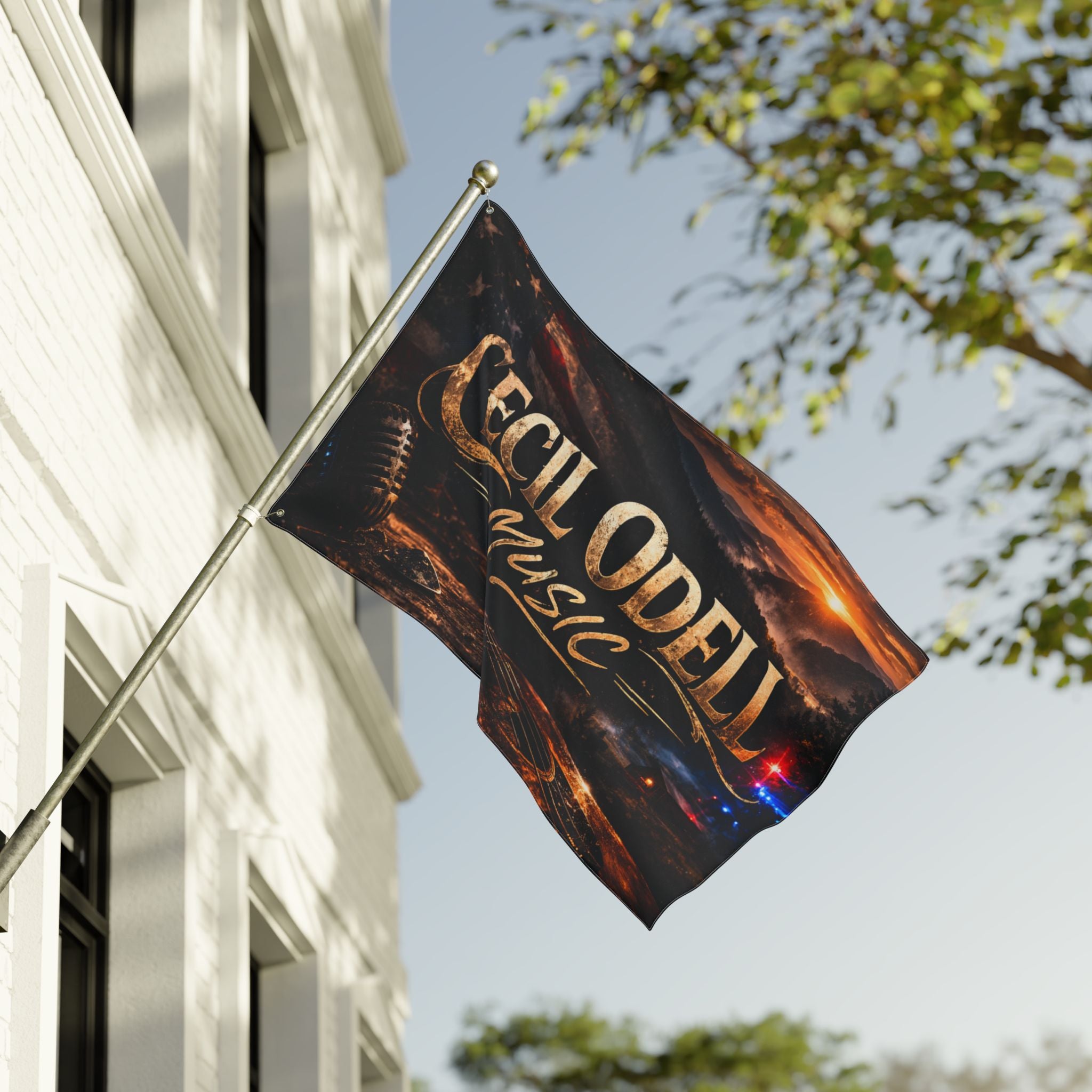 Cecil Odell Music Double-Sided Outdoor Banner Flag