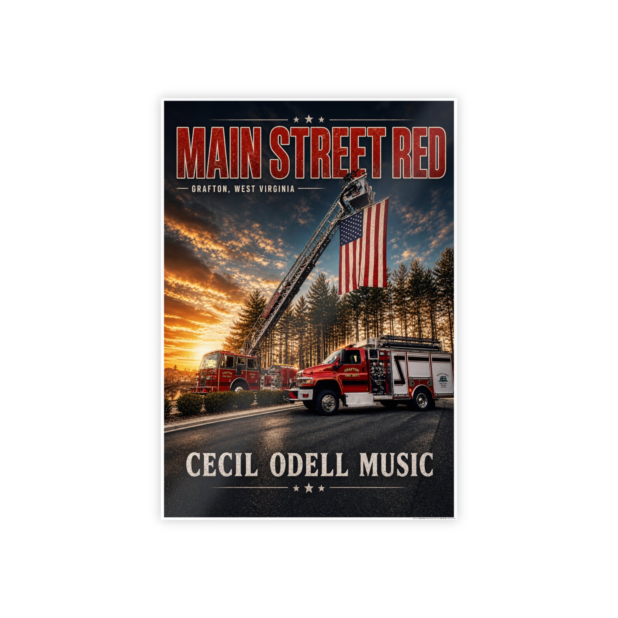 Main Street Red, Grafton VFD Poster
