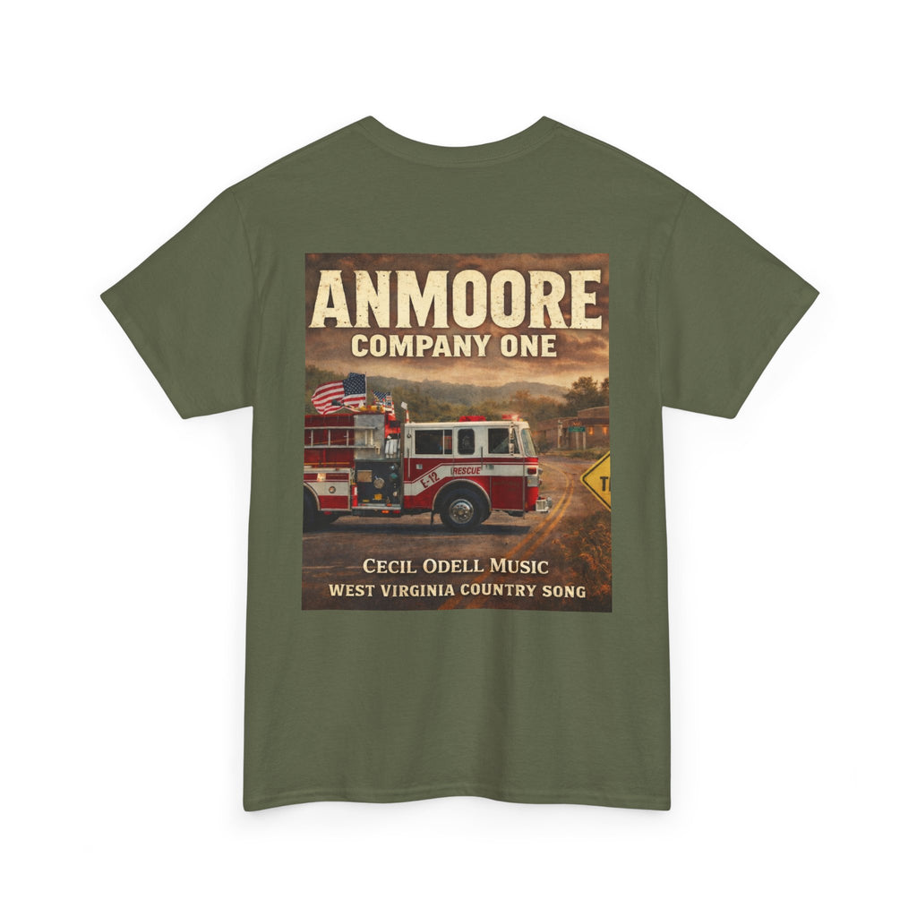 West Virginia Firetruck T-Shirt: Anmoore Company One Vintage Firefighter Tee