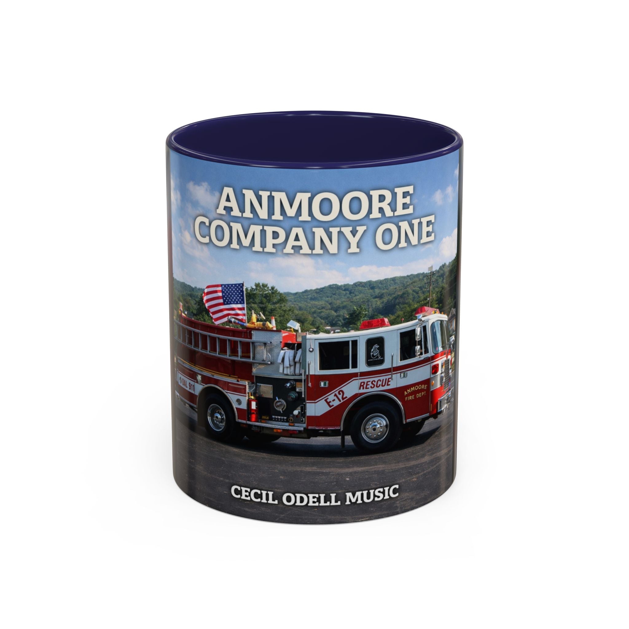 Fire Truck Coffee Mug: Anmoore Company One Tribute (Cecil Odell Music)