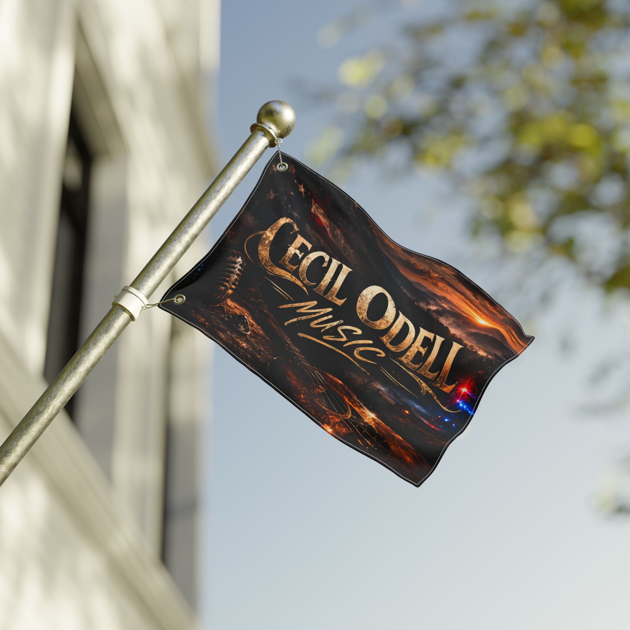 Cecil Odell Music Double-Sided Outdoor Banner Flag