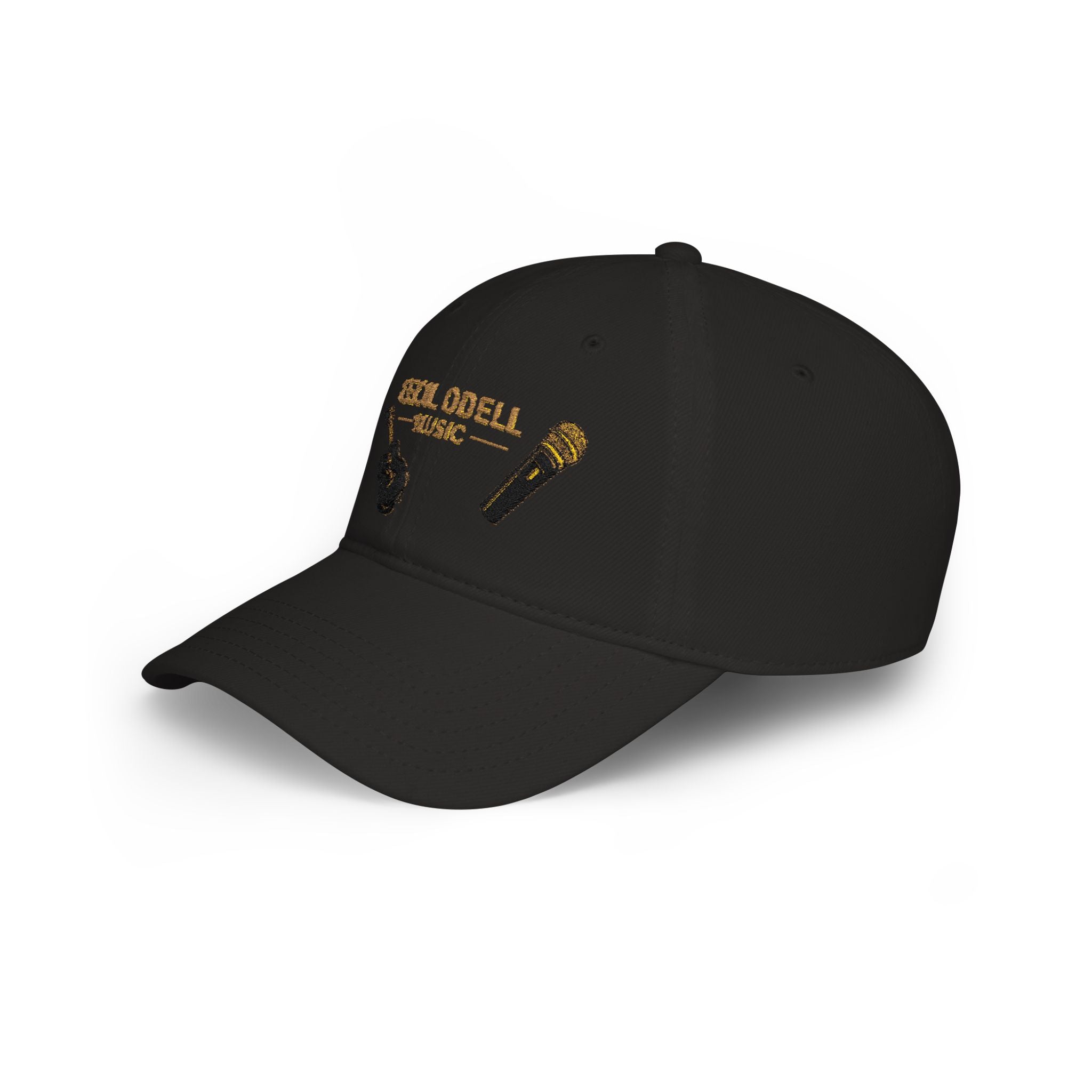 Cecil Odell Music Embroidered Guitar & Mic Low-Profile Baseball Cap