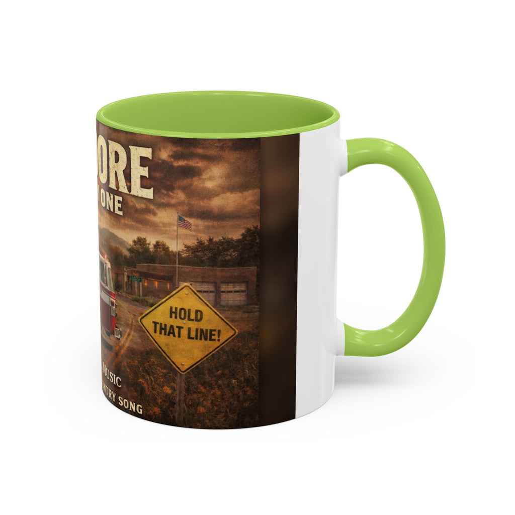 Anmoore Company One Firetruck Accent Coffee Mug: 'Hold That Line' West Virginia Country Music Tribute