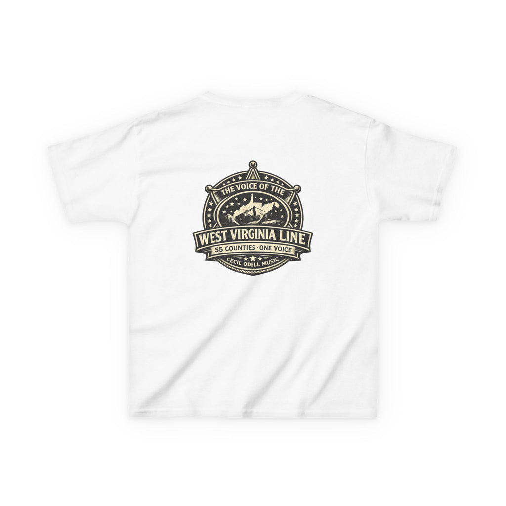 West Virginia Line Kids T‑Shirt: 'The Voice of the West Virginia Line' Vintage Emblem