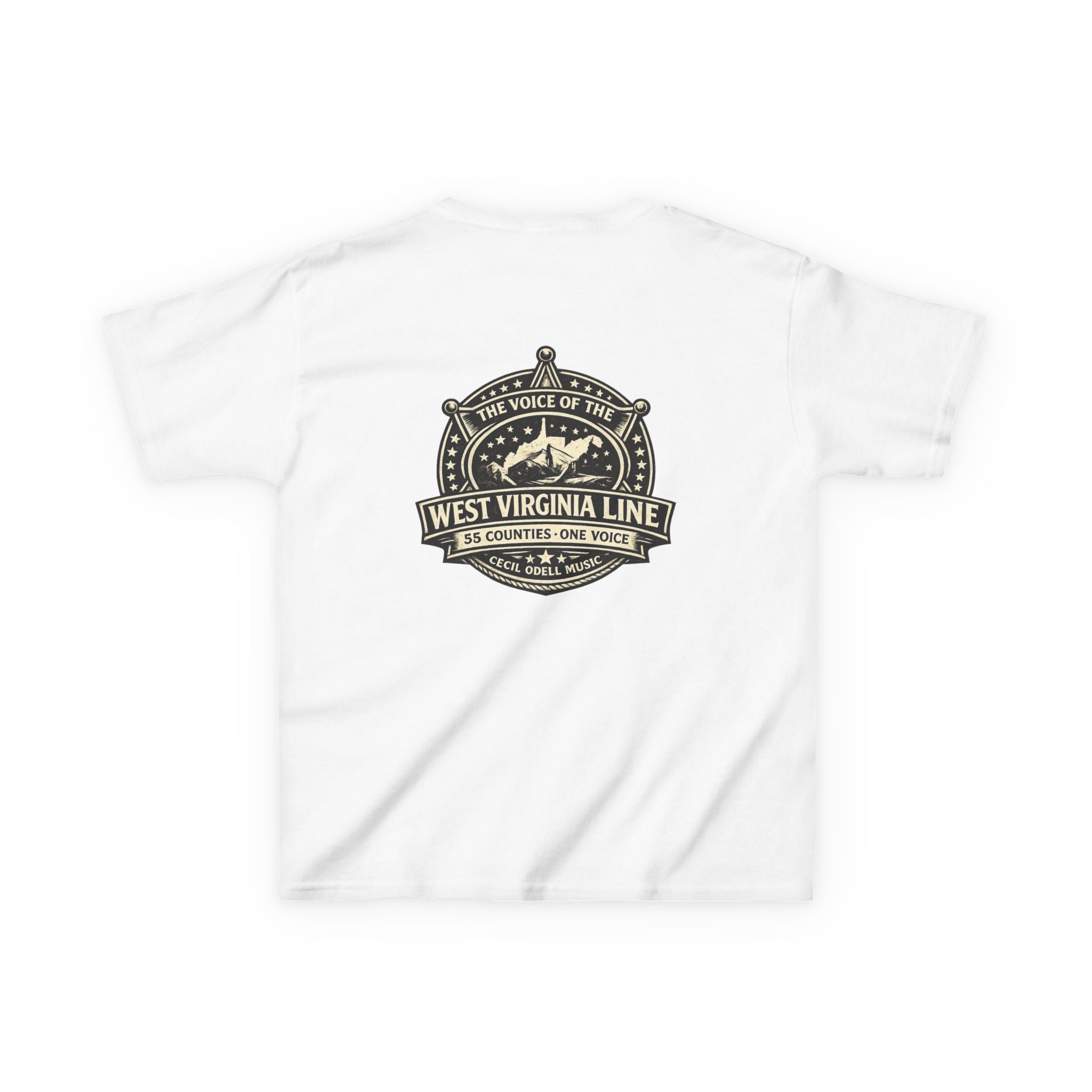 West Virginia Line Kids T‑Shirt: 'The Voice of the West Virginia Line' Vintage Emblem