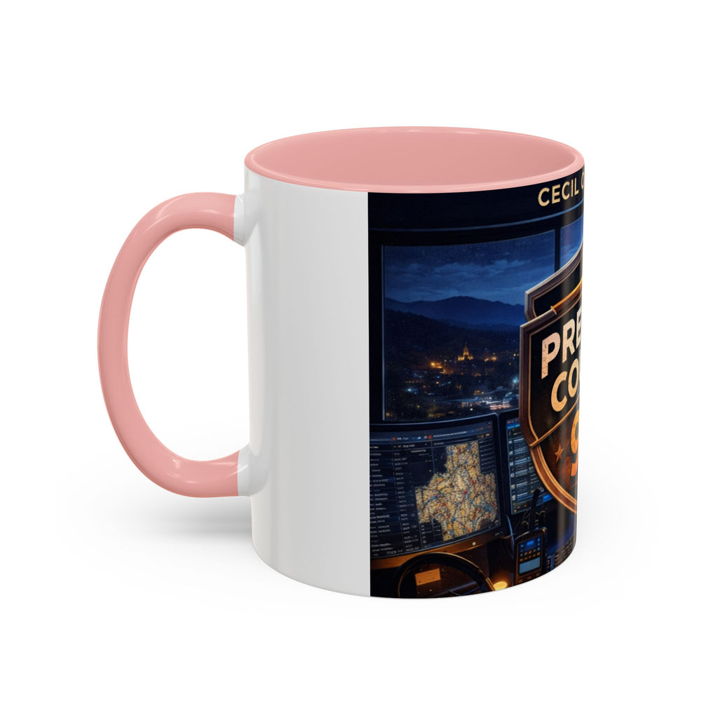Preston County 911 Coffee Mug: Emergency Dispatch Badge Accent Mug