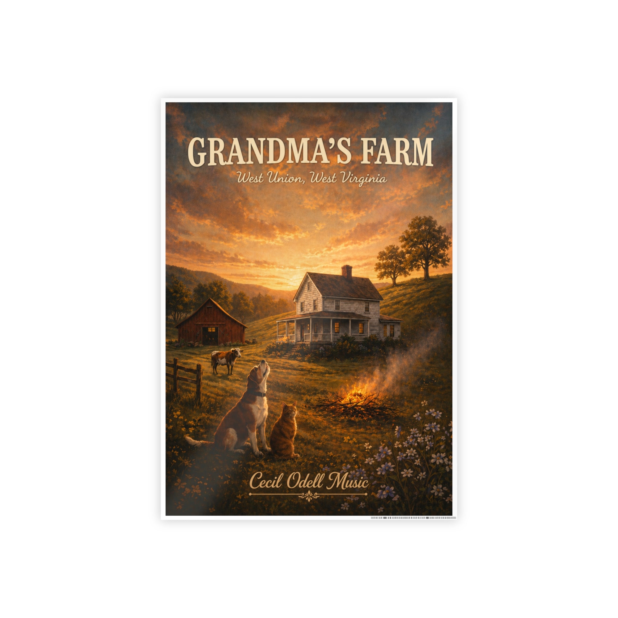 Grandma's Farm Poster Print: West Union West Virginia Rustic Country Wall Art