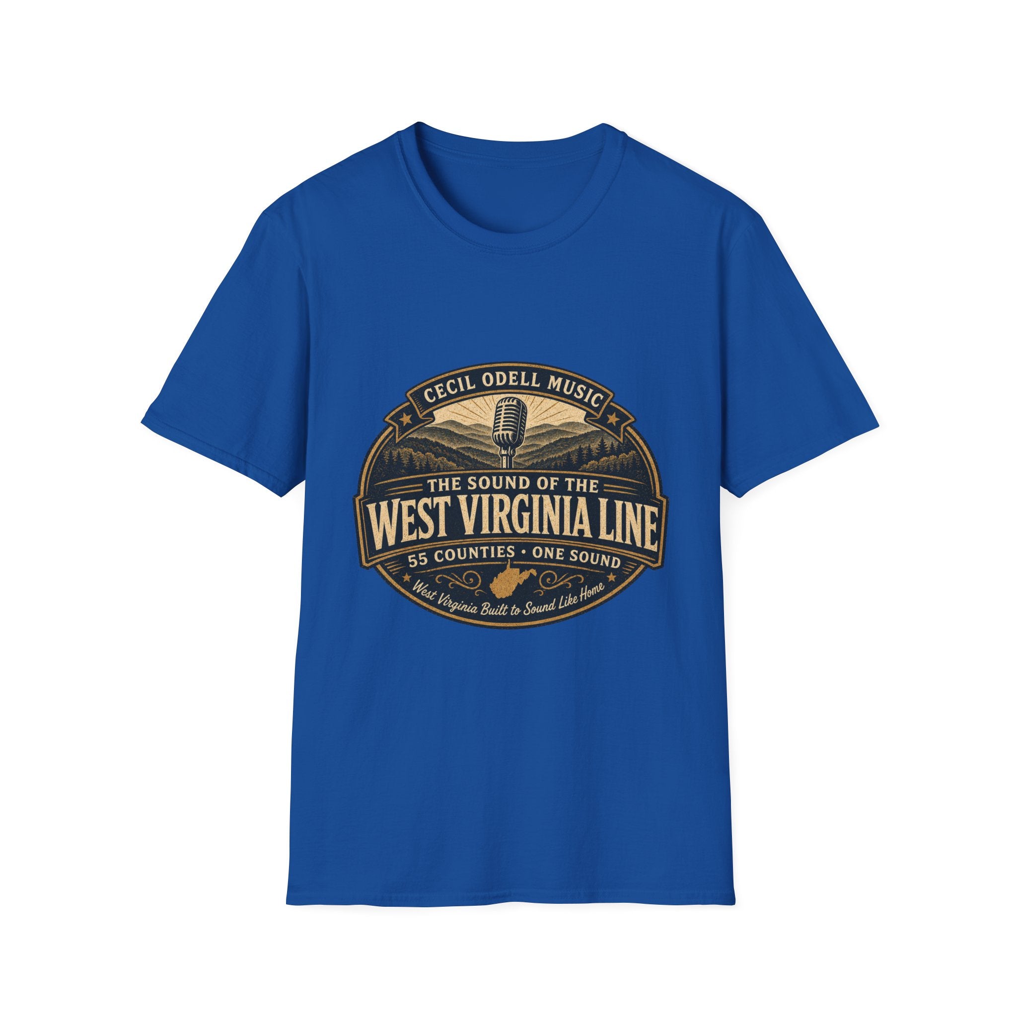 West Virginia Music T-Shirt: "Built to Sound Like Home" Vintage State Guitar Tee