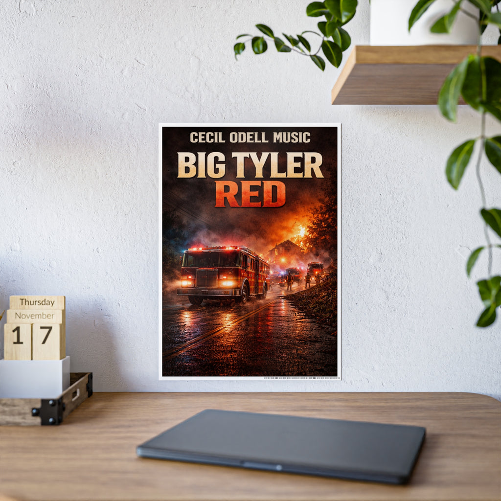 Big Tyler Red Firetruck Poster: Gloss Music Movie Art Print